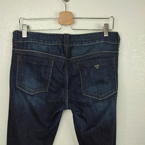 Guess Dark Wash Cuff Hem Boyfriend Denim Jeans 31 Coastal Cottage Mom - Picture 9 of 11